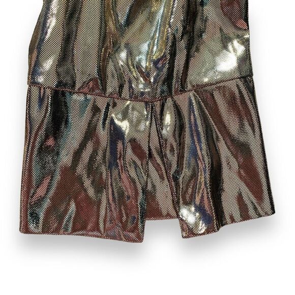 Vintage Gold Metallic Button Down Sheer Blouse Plus Size 22/24 Liquid Disco - Picture 4 of 10